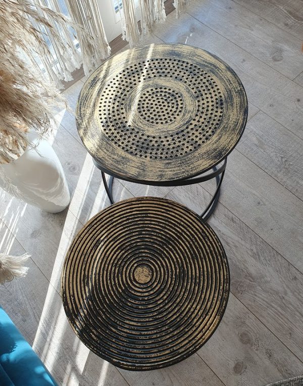 Dohányzó asztal szett kerek marokkói stílusban 40 x 45 cm BANGALORE