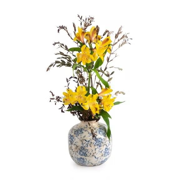 FLOWER vintage kerámia váza 16 x 14 x 14 cm