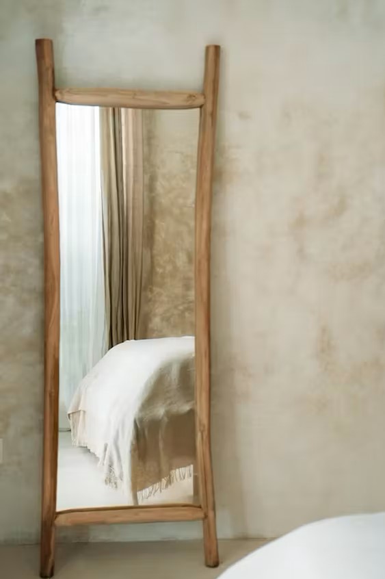Indonéz teakfa prémium álló tükör 59 x 172 cm