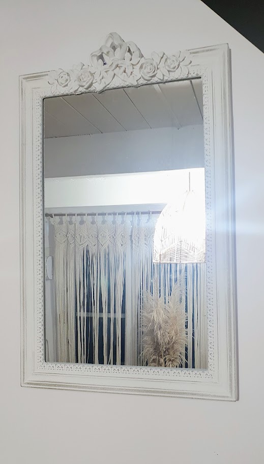 Vintage négyszögletes fehér tükör 39 x 64 cm ROSETTI
