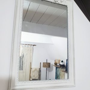 Vintage négyszögletes fehér tükör 39 x 64 cm ROSETTI