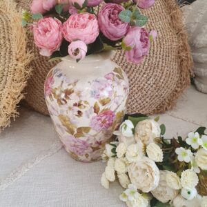 Vintage rózsás porcelán váza 18 x 18 x 26 ROSIE