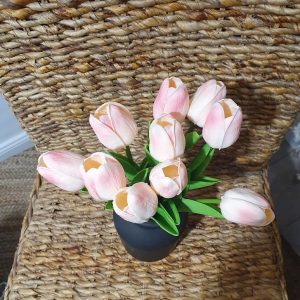 Holland tulipáncsokor valósághű 10 szálas 34 x 30 cm CIRMOS
