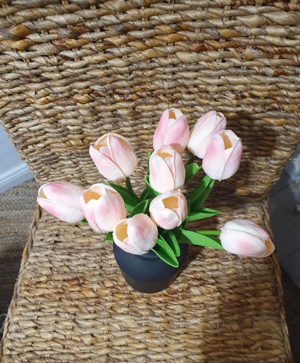 Holland tulipáncsokor valósághű 10 szálas 34 x 30 cm CIRMOS
